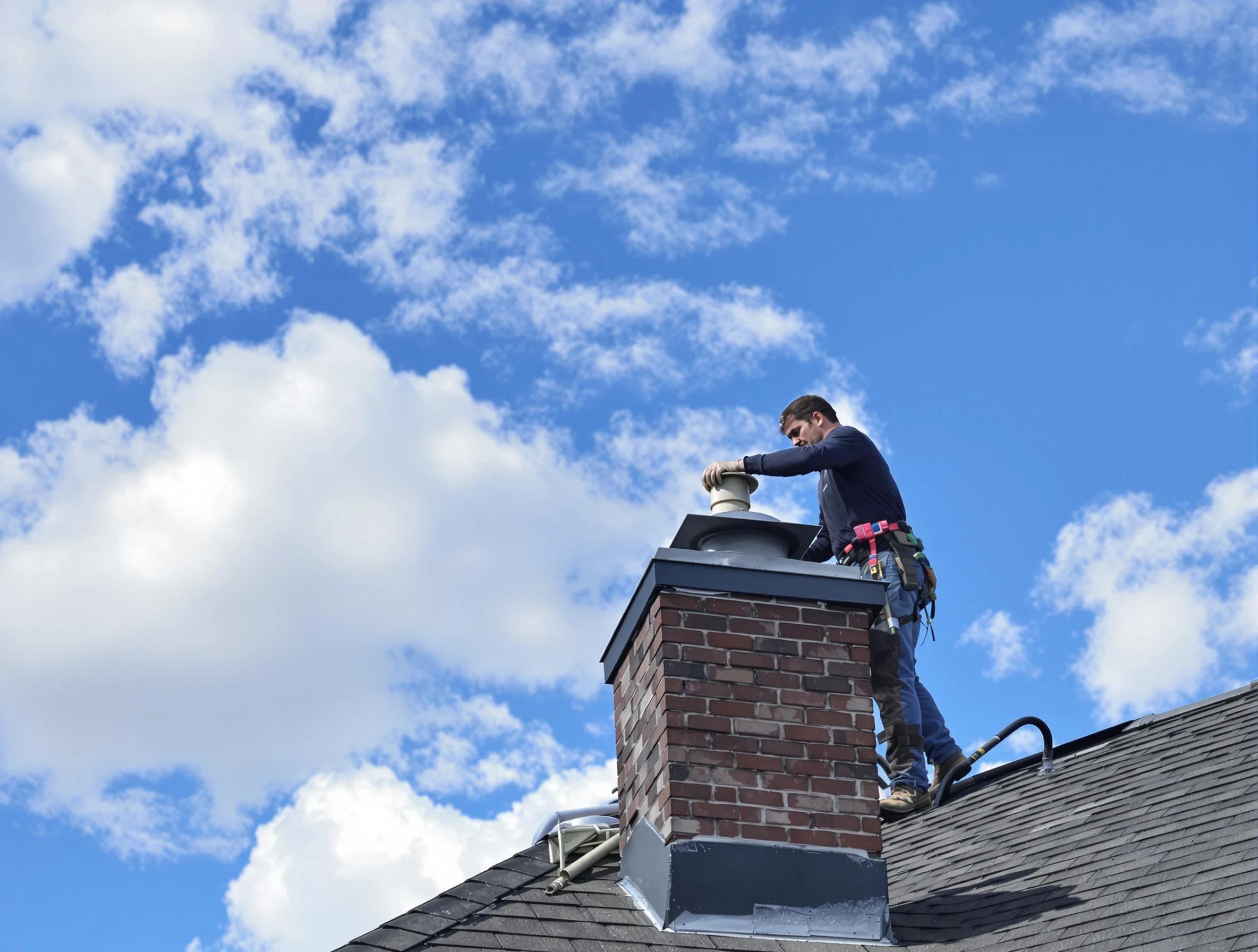 Morris Chimney Sweep installing a sturdy chimney cap in Morris, NJ