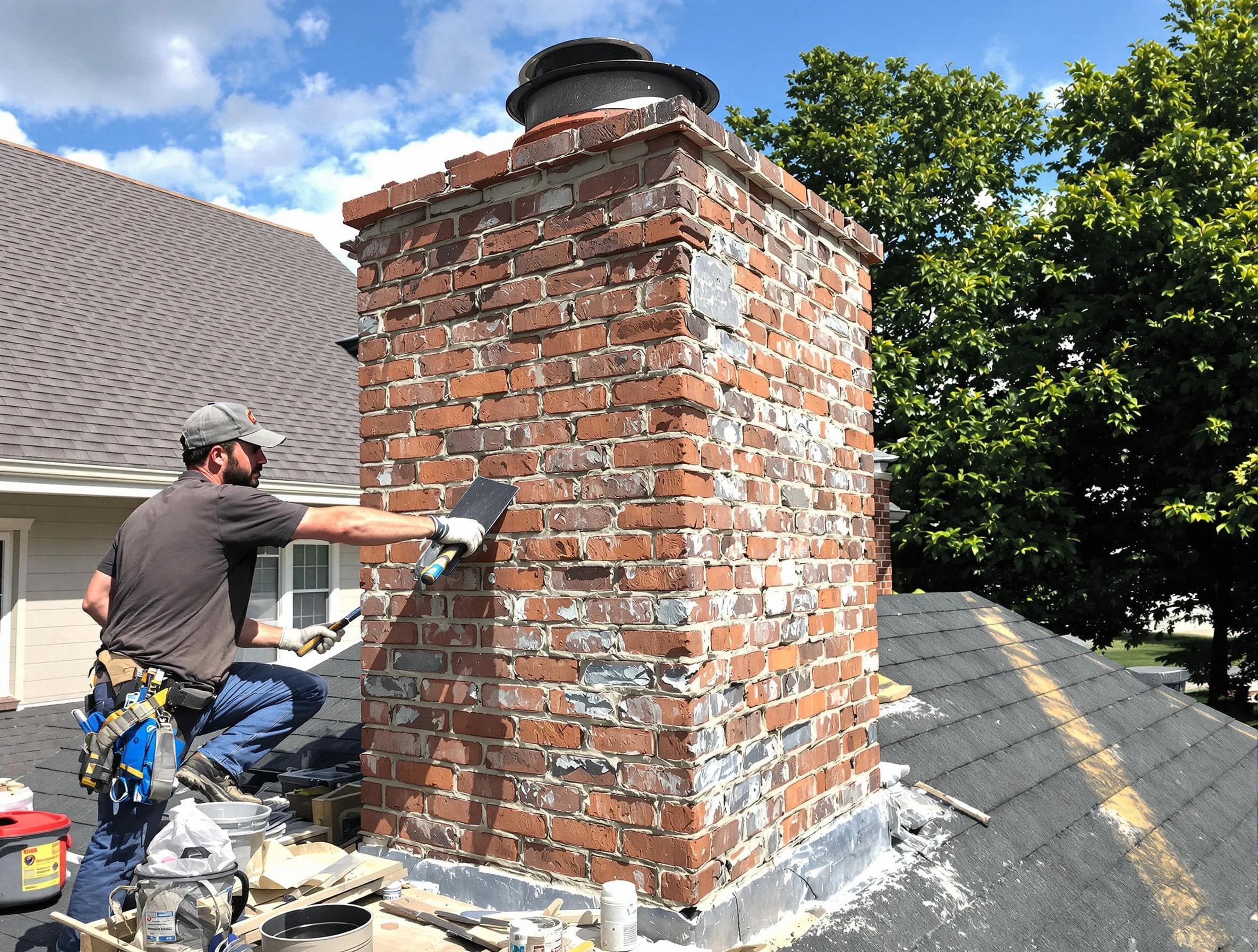 Completed chimney rebuild by Morris Chimney Sweep in Morris, NJ