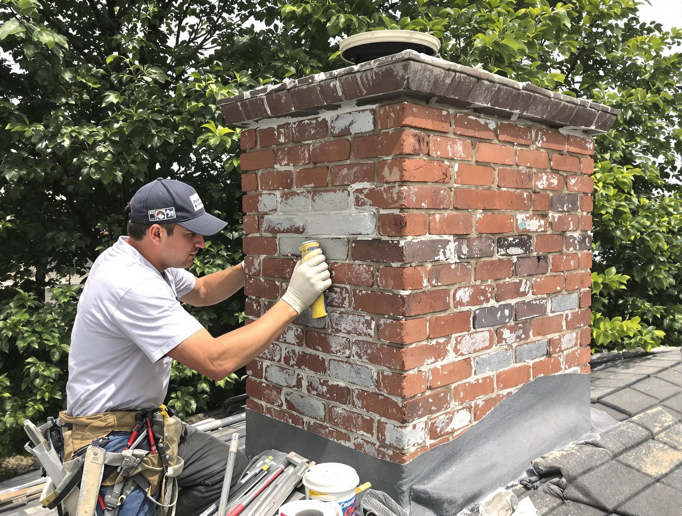 Morris Chimney Sweep restoring an aging chimney in Morris, NJ