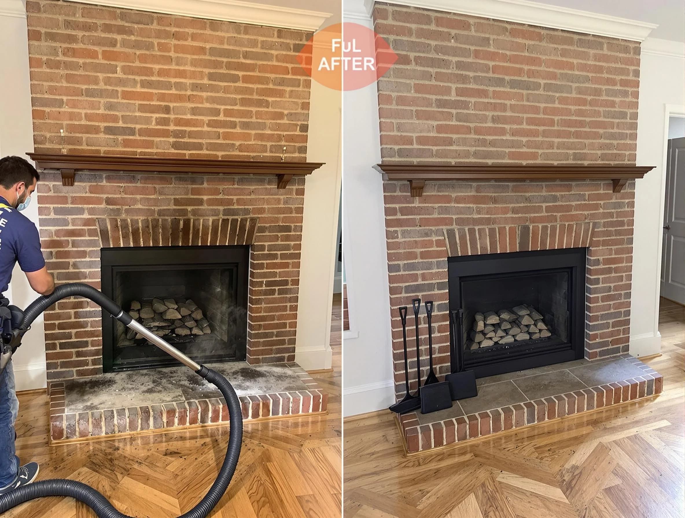 Morris Chimney Sweep carefully sanitizing a fireplace in Morris, NJ