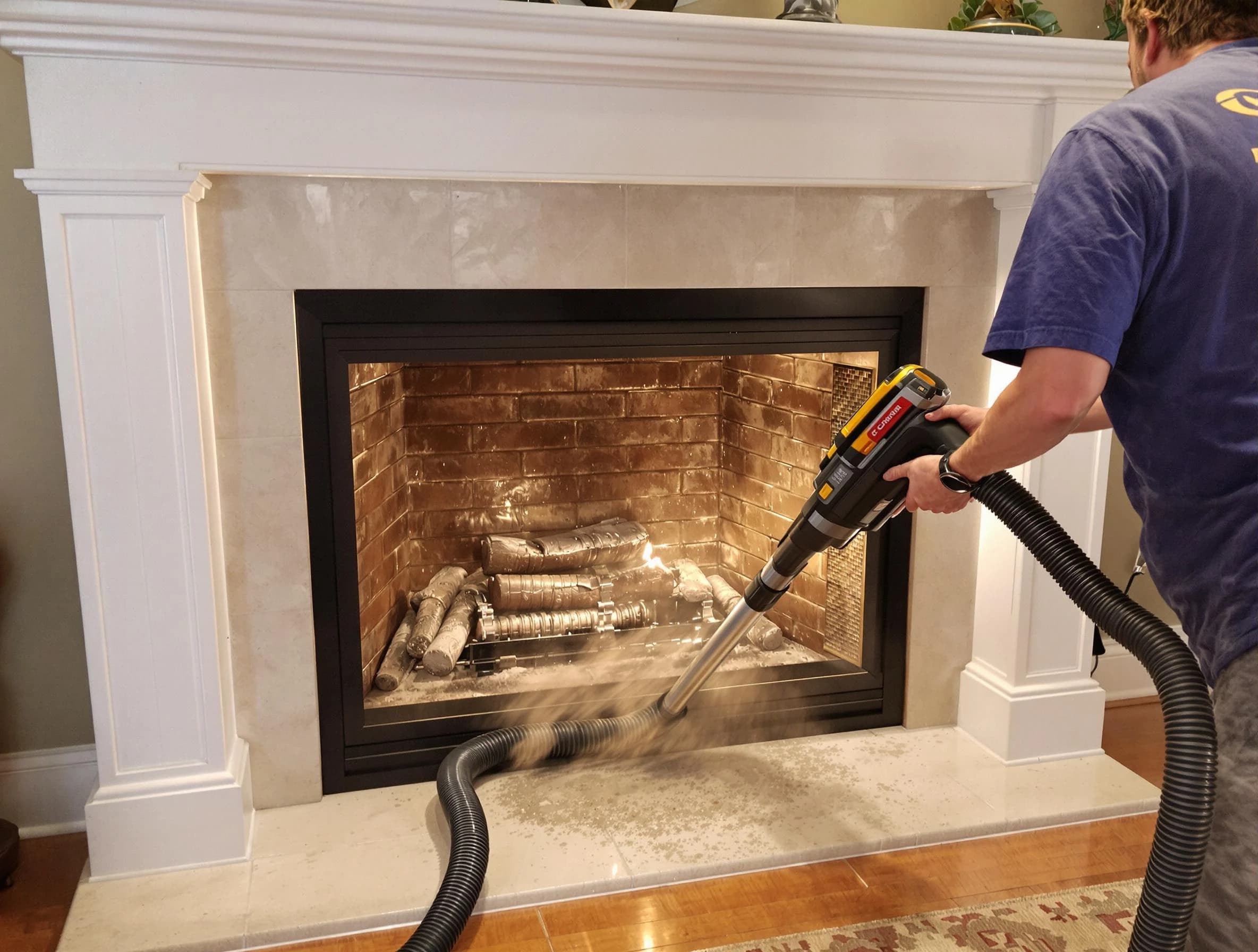 Fireplace cleaning performed by Morris Chimney Sweep in Morris, NJ