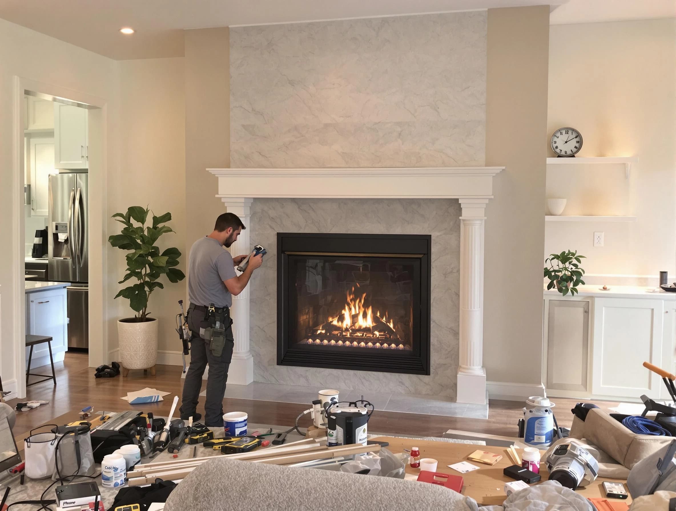 Newly installed fireplace by Morris Chimney Sweep in Morris, NJ