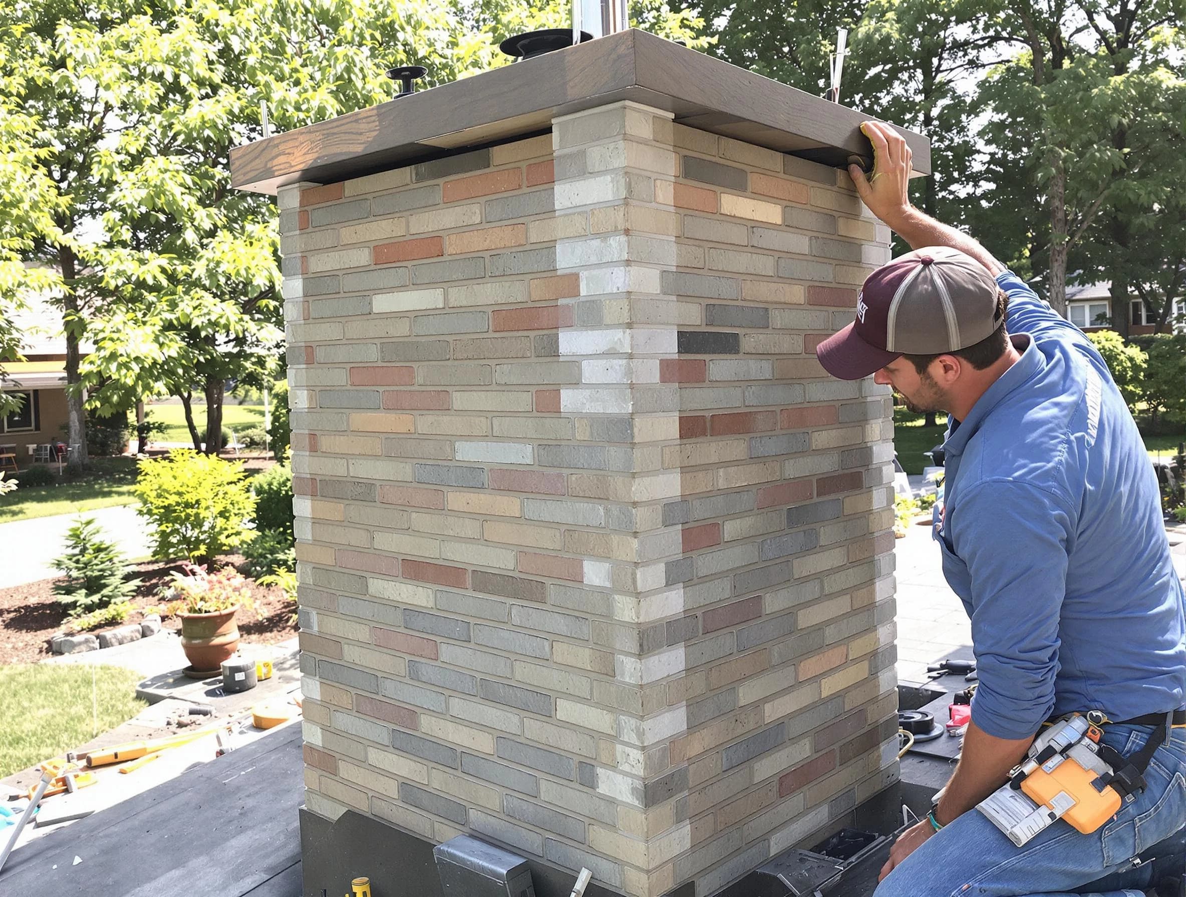 Morris Chimney Sweep completing a modern chimney remodel in Morris, NJ