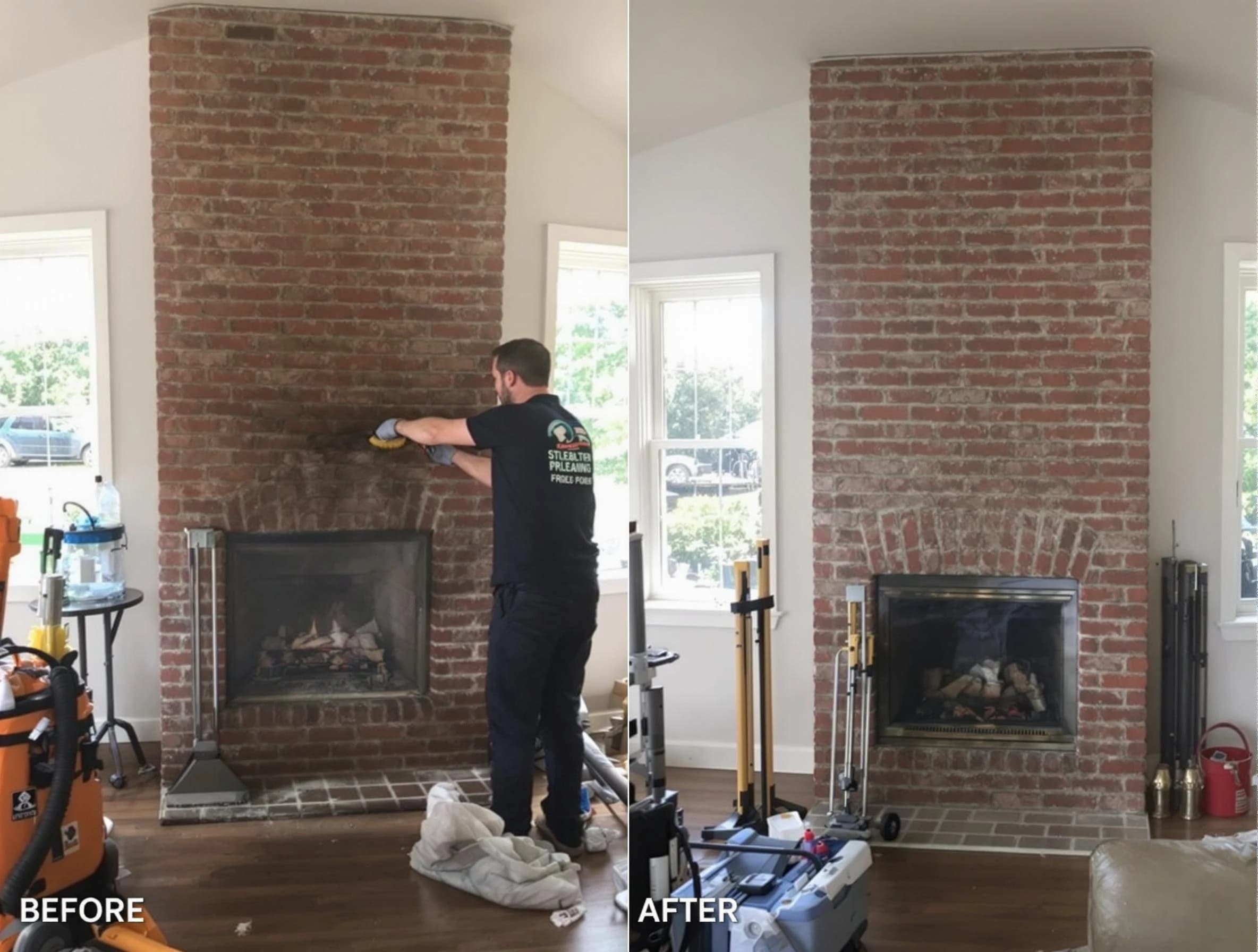 Finished chimney sweeping service by Morris Chimney Sweep in Morris, NJ