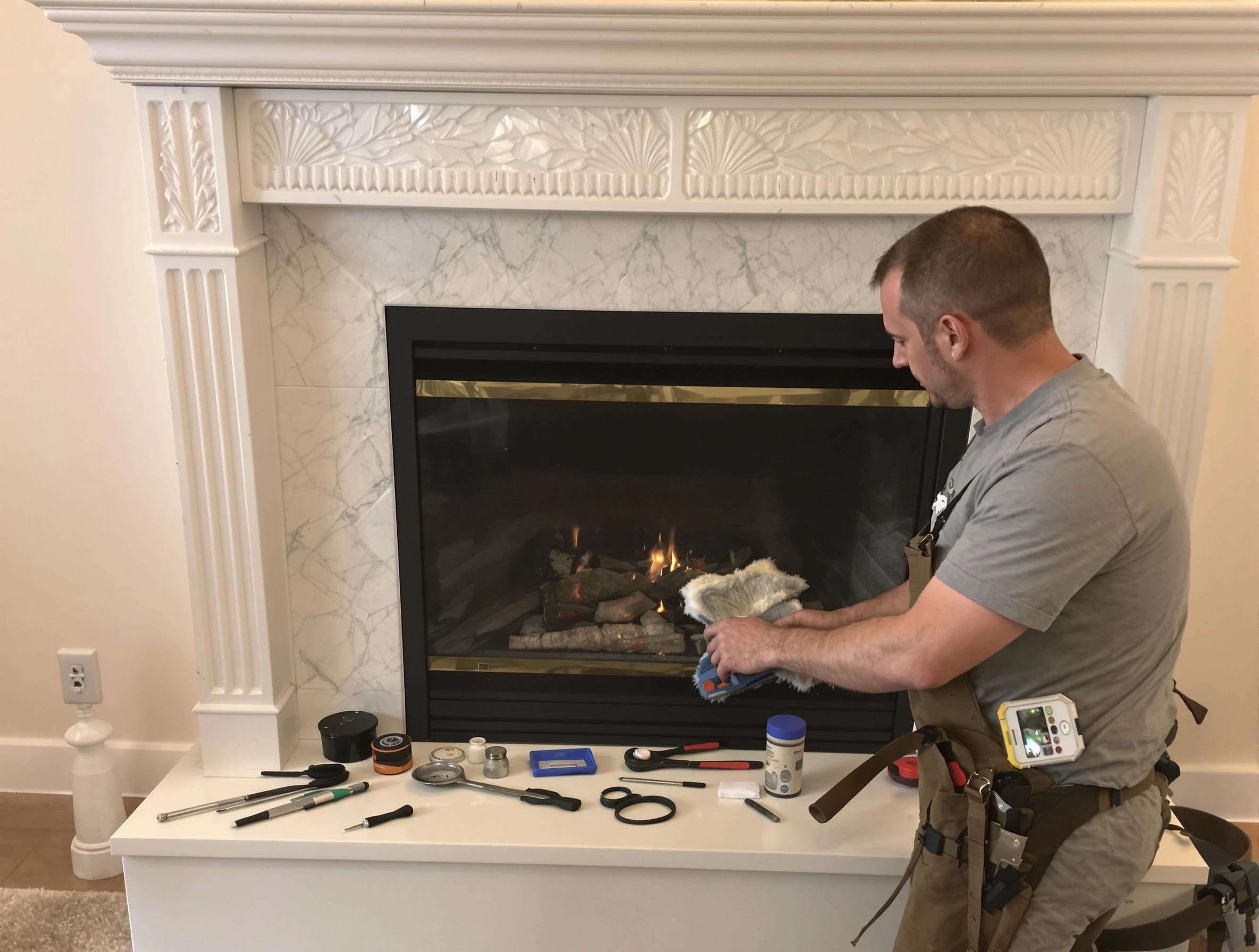 Morris Chimney Sweep performing fireplace maintenance in Morris, NJ