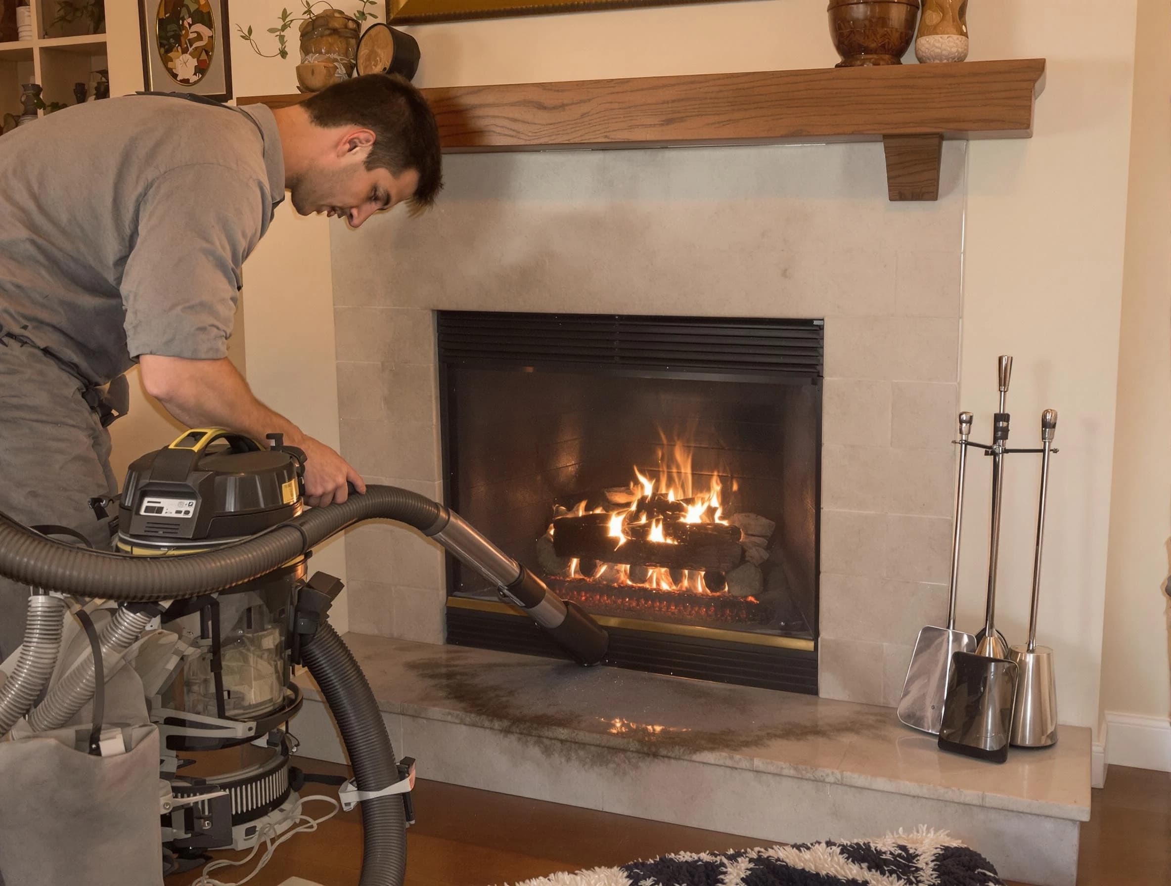 Routine fireplace upkeep by Morris Chimney Sweep in Morris, NJ