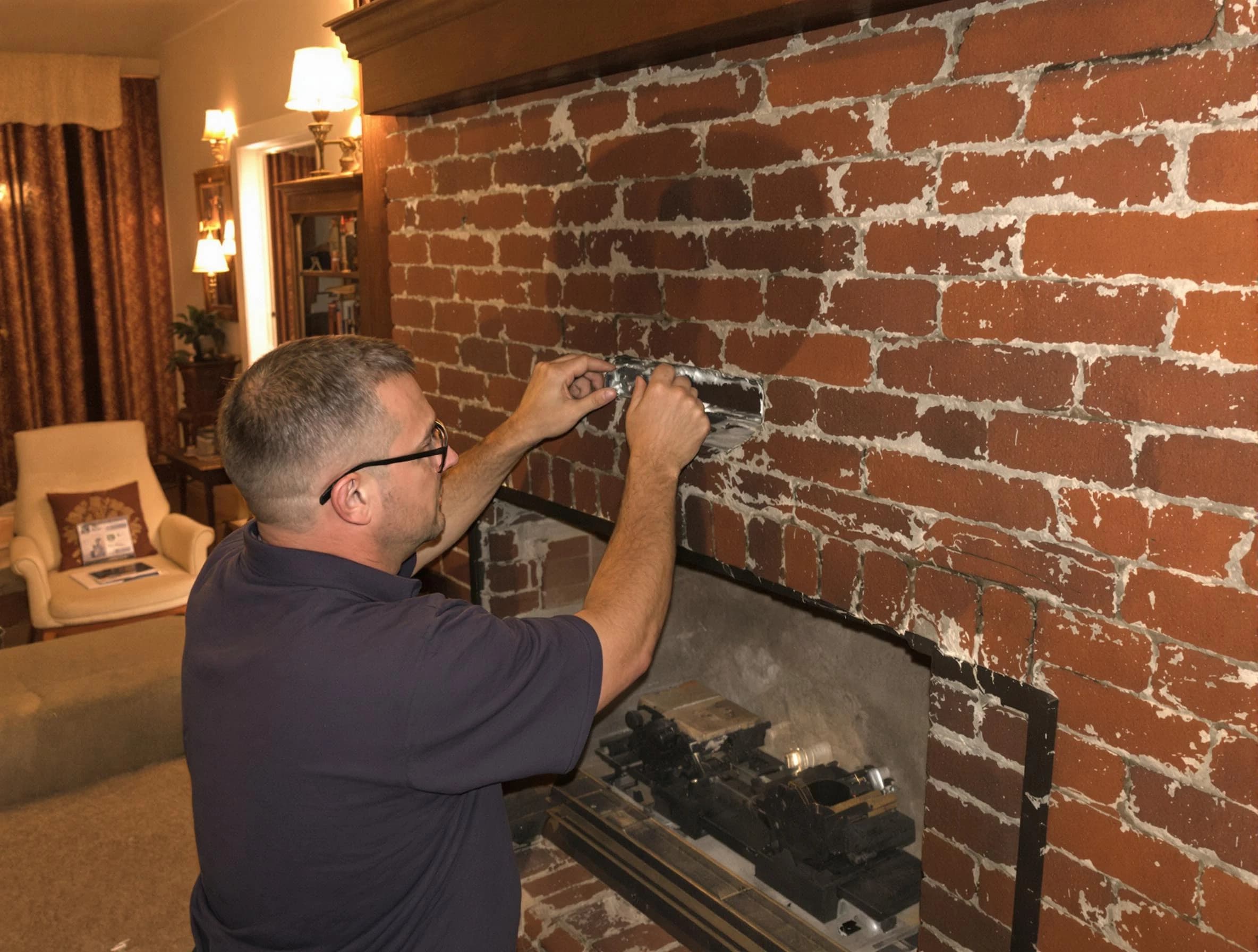 Morris Chimney Sweep expert fixing a fireplace in Morris, NJ
