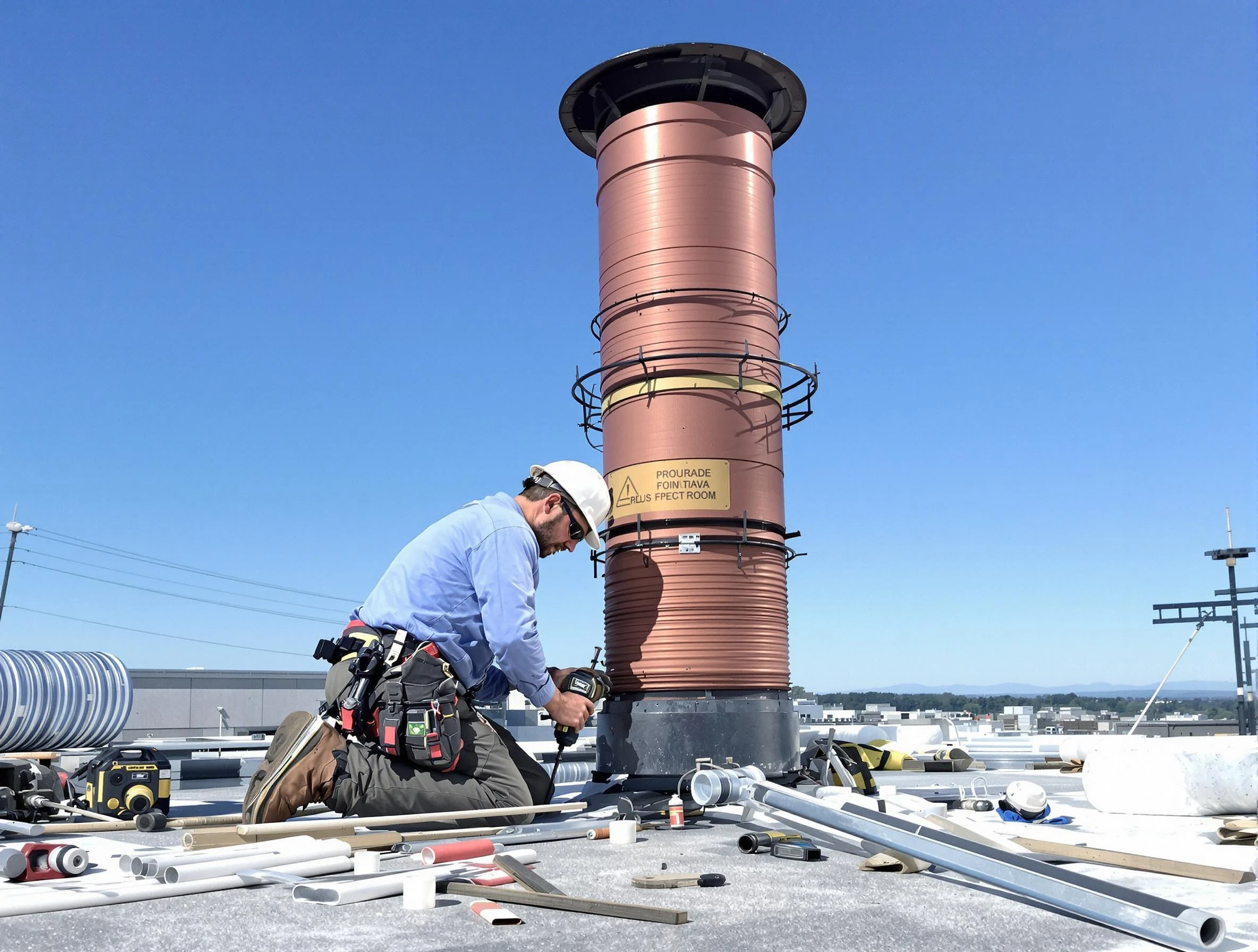 Installed chimney liner by Morris Chimney Sweep in Morris, NJ